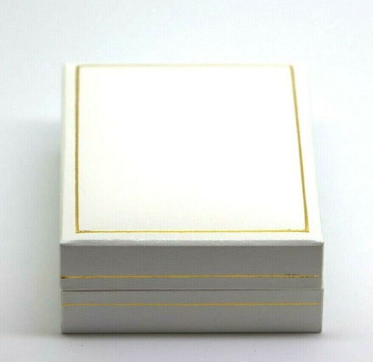 Leatherette White Jewellery Gift Display Presentation Pendant or Earrings Box