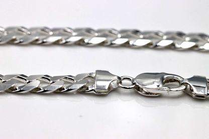 Sterling Silver 925 8mm Heavy Flat Kerb Curb Chain Necklace 50cm 50.3g (Last one)