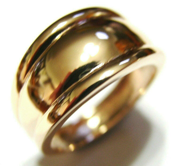 Size L Kaedesigns, 9ct 9kt Full Solid Yellow, Rose or White Gold Thick Dome Ring 12mm Wide