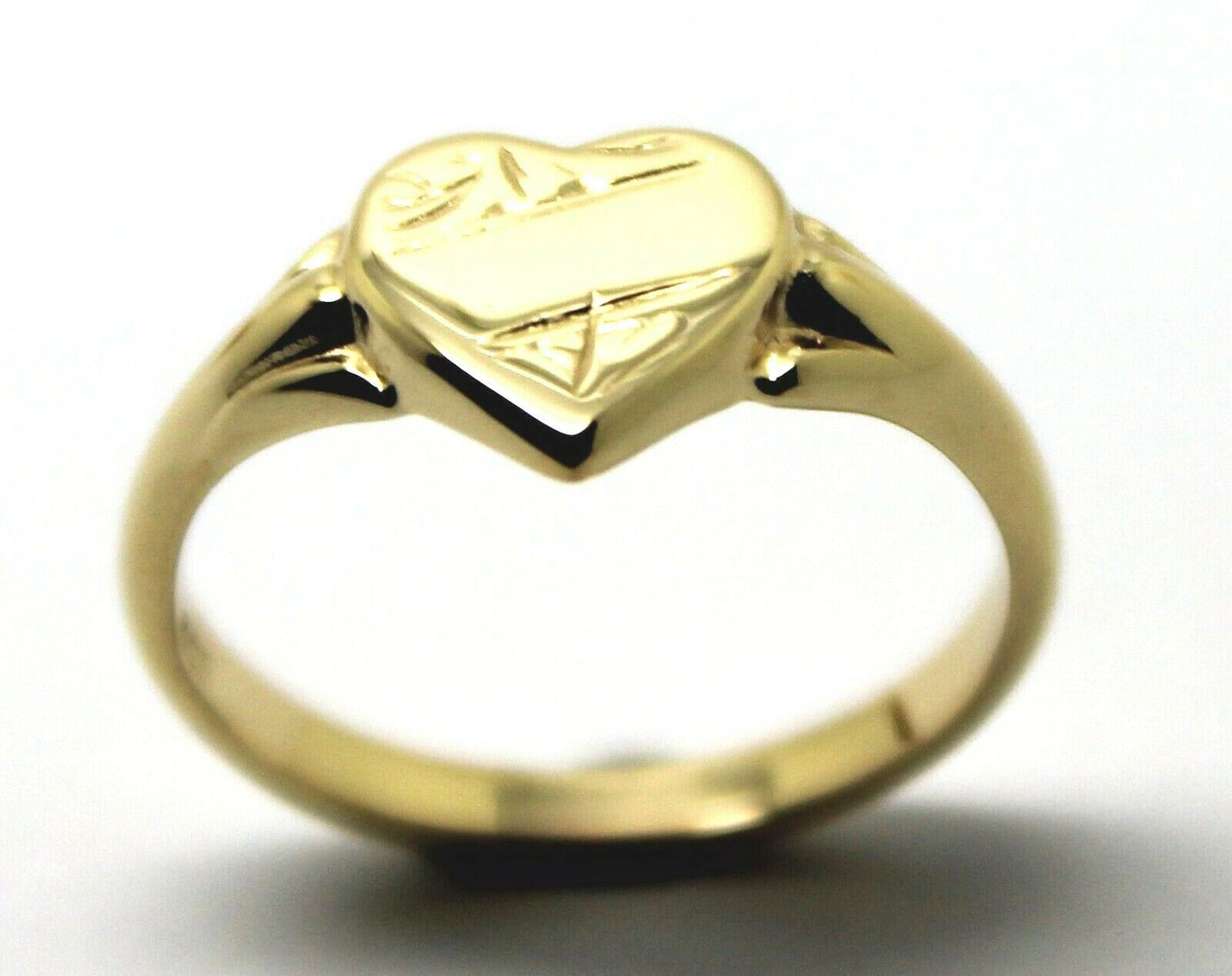 Kaedesigns, New Genuine 9ct Yellow, Rose or White  Gold Small Heart Signet Ring Size H 201