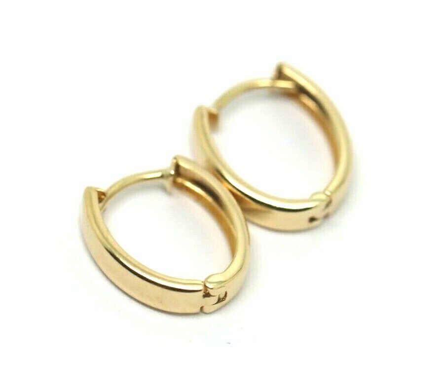 Full New Genuine 9ct 9K Yellow, Rose or White Gold Small Hoop Oval Earrings