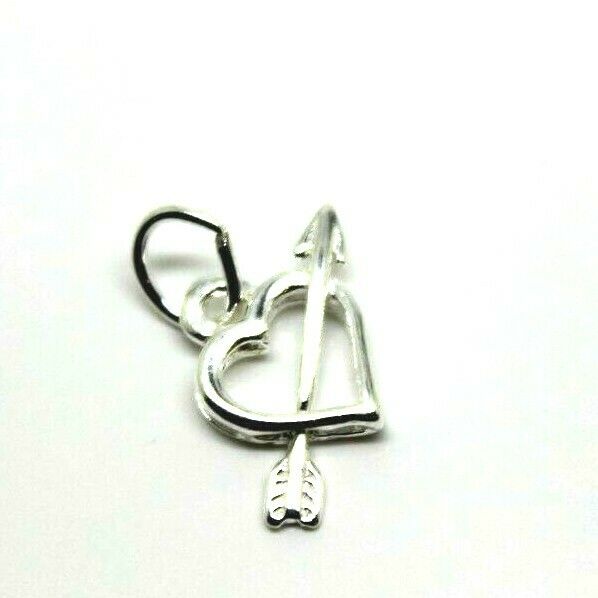 Sterling silver small light weight Hearts and Arrow charm / pendant + jump ring