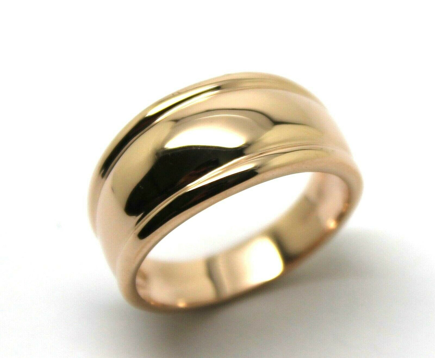 Genuine 9ct 9kt 375 Full Solid Yellow, Rose or White Gold Thick Dome Ring 10mm Wide Size Q / 8