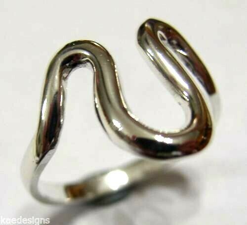 Size Q Genuine Sterling Silver 925 Swirl Ring