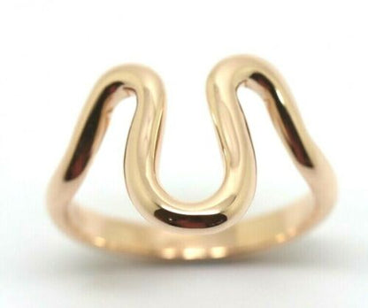 Size Q Genuine Heavy 9ct 9kt Full Solid Yellow, Rose or White Gold Swirl Ring 270