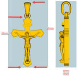 Genuine 18ct 18kt 750 Yellow Gold Crucifix Cross Pendant