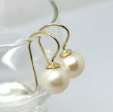 Kaedesigns  New 9ct 9k Yellow, Rose or White Gold 10mm Pearl Ball Drop Earrings