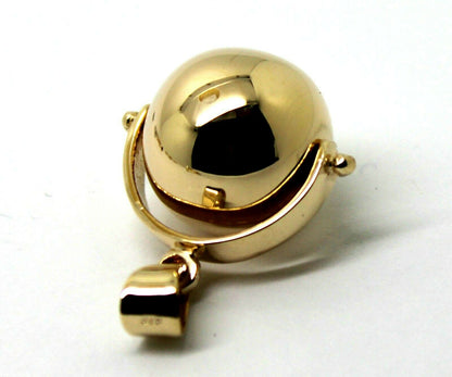 Genuine New 9ct 9K Solid Yellow, Rose or White Gold Euro 14mm Ball Spinner Pendant