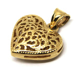 Genuine 9ct Yellow, Rose or White Gold Small to Medium Filigree Heart Pendant