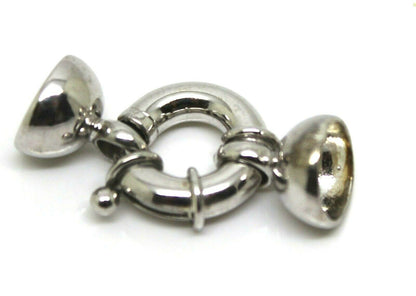 Sterling Silver Bolt Ring Clasp 18mm x 4mm Oval Caps Necklace Catch