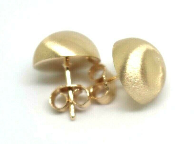 Genuine 9ct 9K Solid Yellow, Rose or White Gold 14mm Frosted Stud Half Ball Earrings