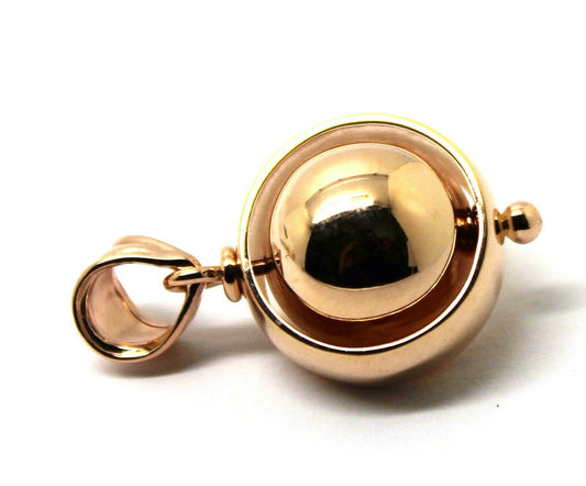 Genuine Heavy 12mm 9ct Yellow, Rose and White Gold Belcher Ball Drop Pendant