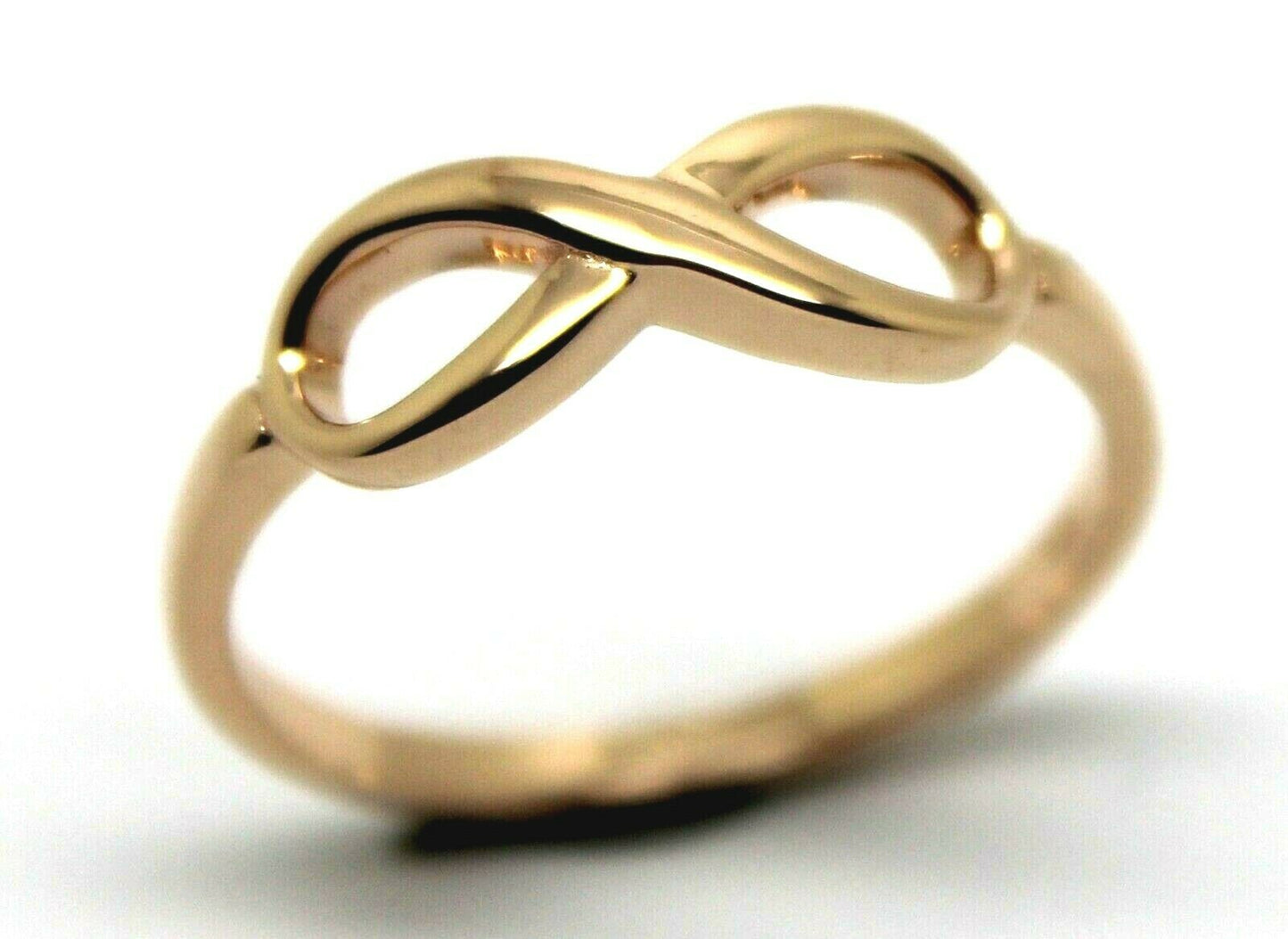 Genuine New 9ct Yellow, Rose or White Gold Solid Infinity Ring Size J