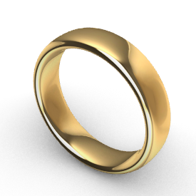 Size O, 9ct Yellow, Rose or White Gold Heavy 5mm Comfort Fit Wedding Band 2mm thick