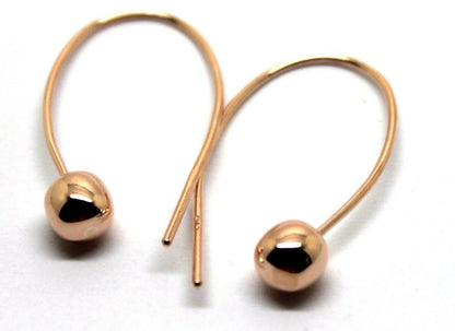 Genuine New Large Hooks 9ct Yellow, Rose or White Gold 6mm Euro Ball Drop Earrings