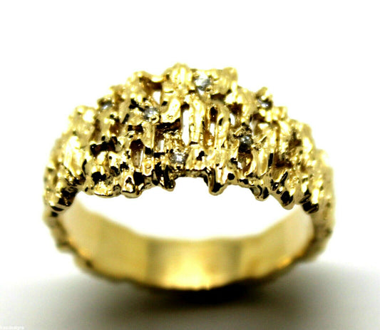 Kaedesigns New Genuine 10ct White or  Rose Or Yellow Gold Diamond Nugget Ring