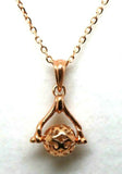 9ct Rose Gold Thin Cable Chain Necklace 50cm + Spinner Ball Pendant