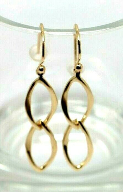 Genuine New 9ct Yellow, Rose Or White Gold Dangle Link Drop Earrings