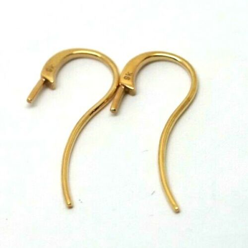 Genuine 9ct Yellow, Rose or White Gold Earring Hooks For Earrings with Pearl pin