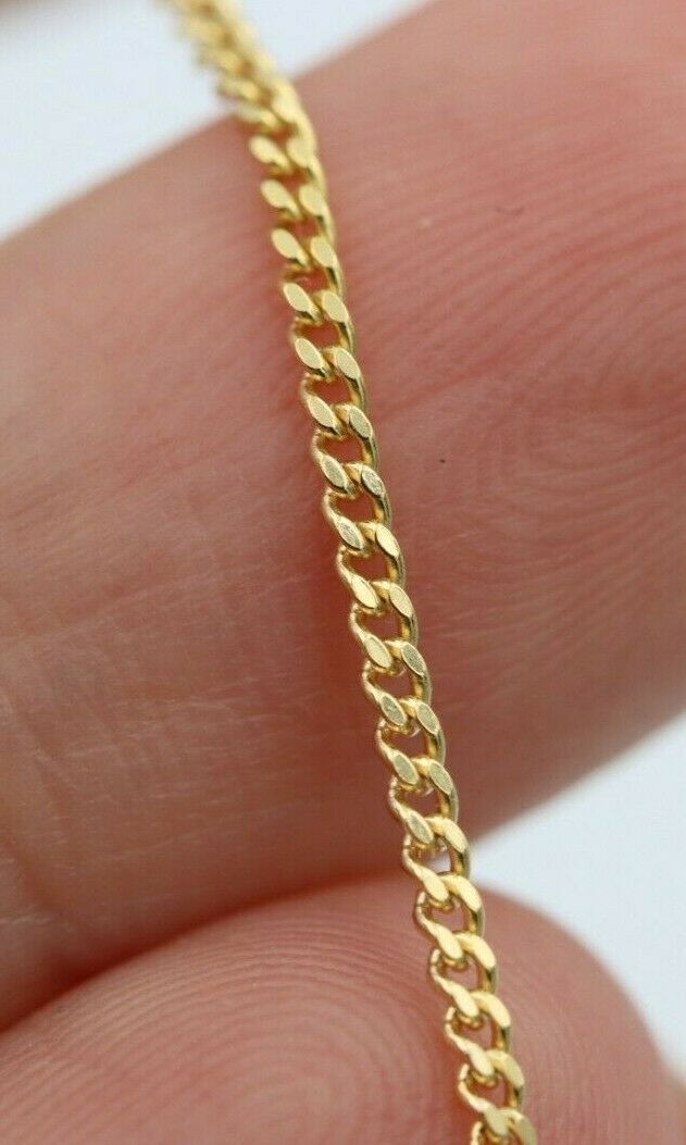 Genuine 9ct Yellow or Rose Gold Curb Necklace / Chain 2.56grams 45cm