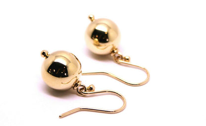 Kaedesigns 9ct Yellow Or White Or Rose Gold 12mm Hook Euro Ball Drop Earrings