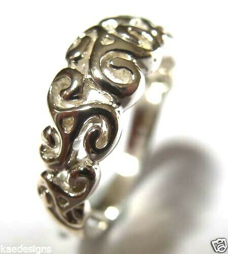 Kaedesigns New Genuine Sterling Silver Solid Swirl Filigree Ring 358