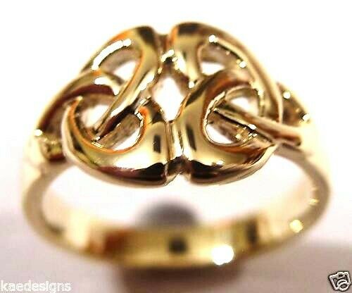 Kaedesigns, New Genuine Full Solid 9ct 9kt Yellow, Rose or White Gold Celtic Weave Ring 352