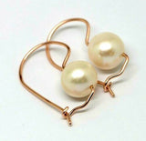 Genuine New 9ct 9k Yellow, Rose or White Gold 10mm White Freshwater Pearl Earrings