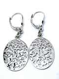 Continental Hooks 9ct Solid Yellow, Rose or White Gold Antique Oval Filigree Drop Earrings