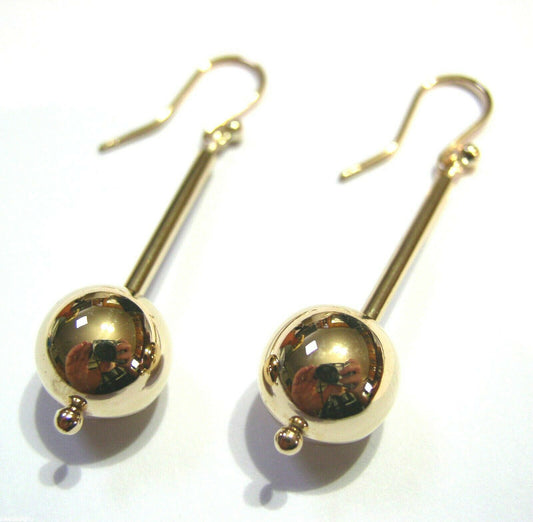 Kaedesigns Genuine 9ct 9K Yellow, Rose or White Gold 12mm Euro Ball Drop Earrings