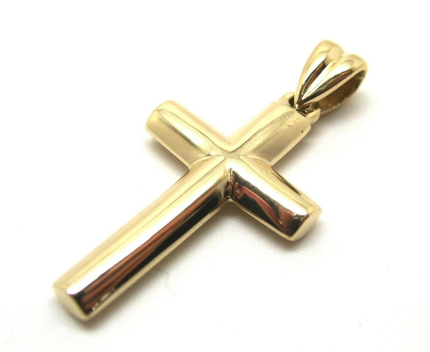 Genuine New Genuine 9ct 9kt Yellow, Rose or White Gold Heavy Plain Cross Pendant 343