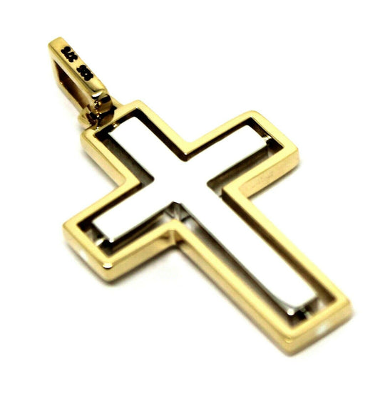 Genuine 9ct Yellow Gold & Sterling Silver Cross Pendant *Free Express Post In Oz