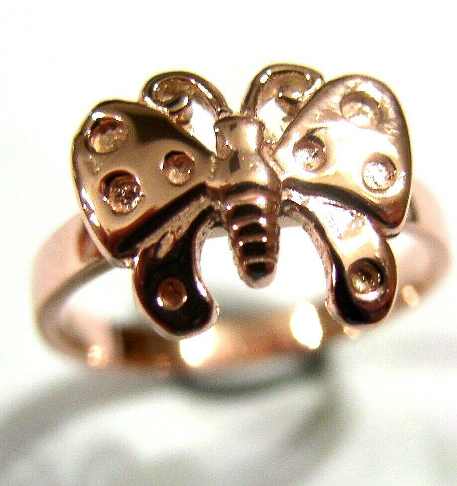 New Genuine Solid 9ct White Or Rose Or Yellow Gold Butterfly Ring Choose Size