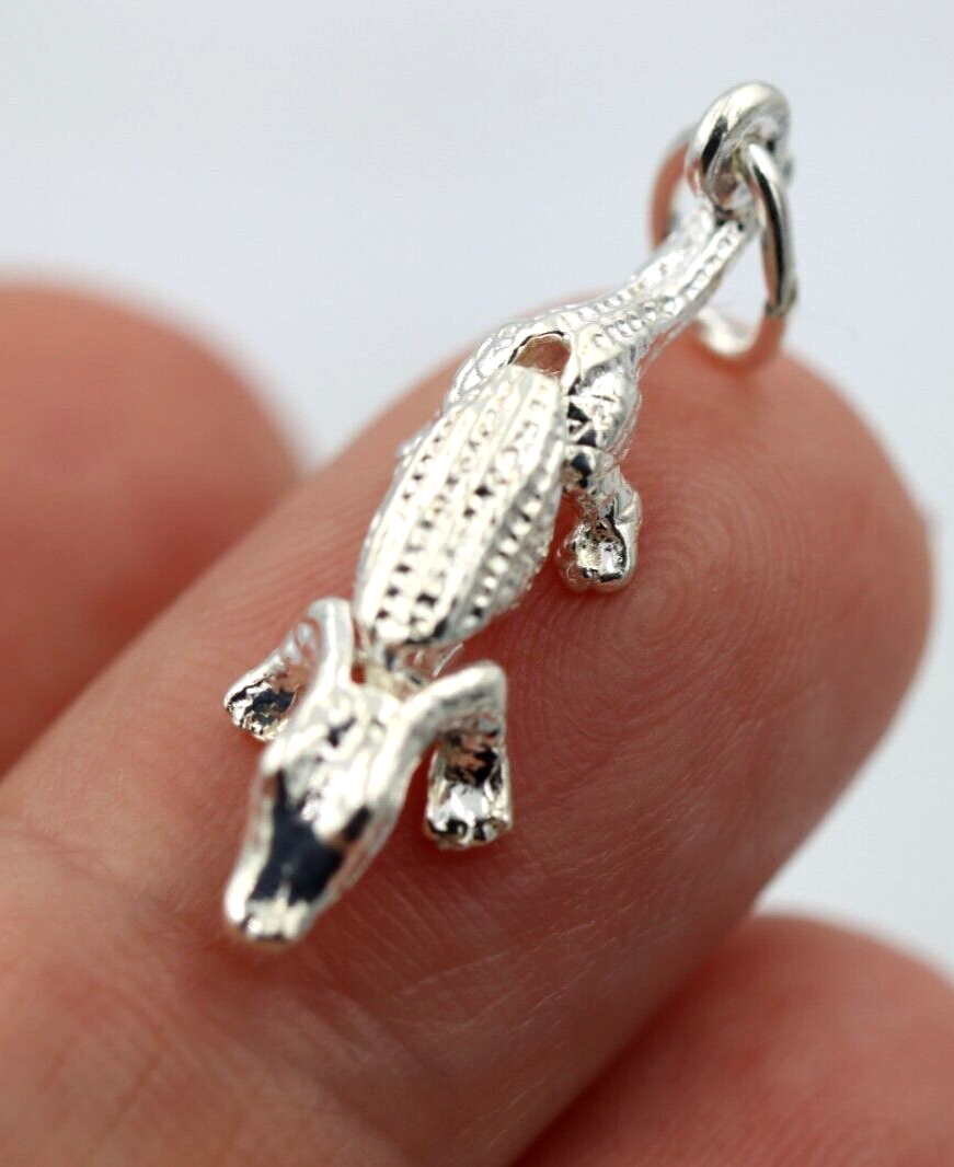 Sterling Silver 925 Small Movable Croc Crocodile Charms or Pendant