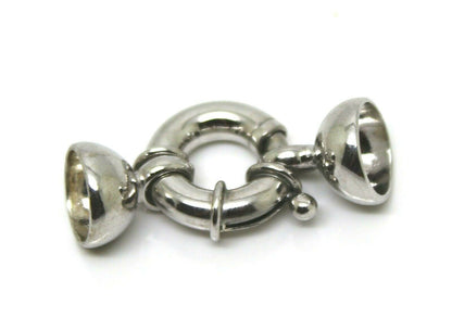 Sterling Silver Bolt Ring Clasp 20mm x 4mm Oval Caps Necklace Catch