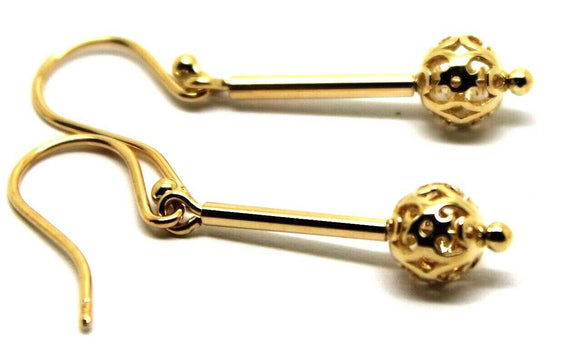 Genuine 9ct Yellow, Rose or White Gold 8mm Filigree Ball Hook Earrings