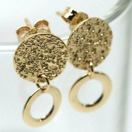 New 9ct Yellow, Rose or White Gold Stud Disc Earrings Round Earrings