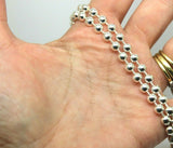 Genuine Sterling Silver Ball Chain Necklace 50cm long 5mm wide balls 31 grams