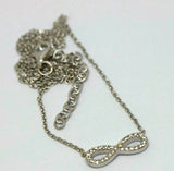 Sterling Silver Infinity CZ Curb Link Chain Necklace 42cm Chain + 5cm Extender
