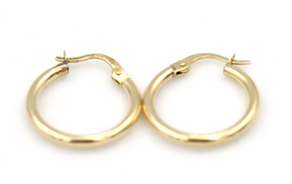 Genuine 9ct Yellow Gold 18mm Wide Hollow Hoop Round Earrings