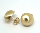 Genuine 9ct 9K Solid Yellow, Rose or White Gold 14mm Frosted Stud Half Ball Earrings