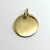 Genuine Solid 9ct Yellow, Rose Or White Gold Plain 18mm Round Disc Pendant