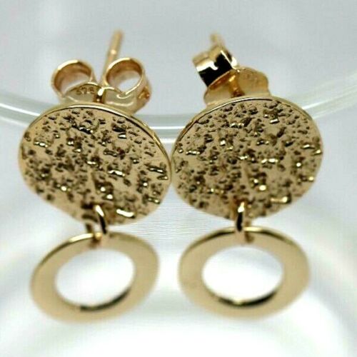 New 9ct Yellow, Rose or White Gold Stud Disc Earrings Round Earrings