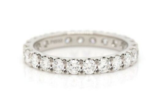 Genuine 1.37cts SIze J 1/2 18K White Gold VS Diamond Eternity Ring band