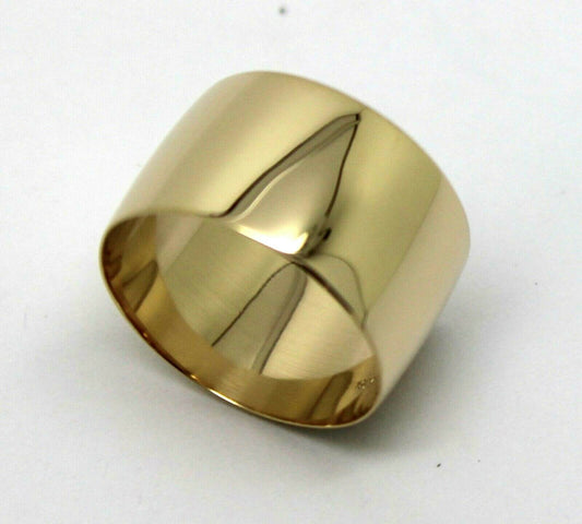 Size R Genuine 13mm wide 9ct 9k Yellow, Rose or White Gold Full Solid Extra Wide Band Ring