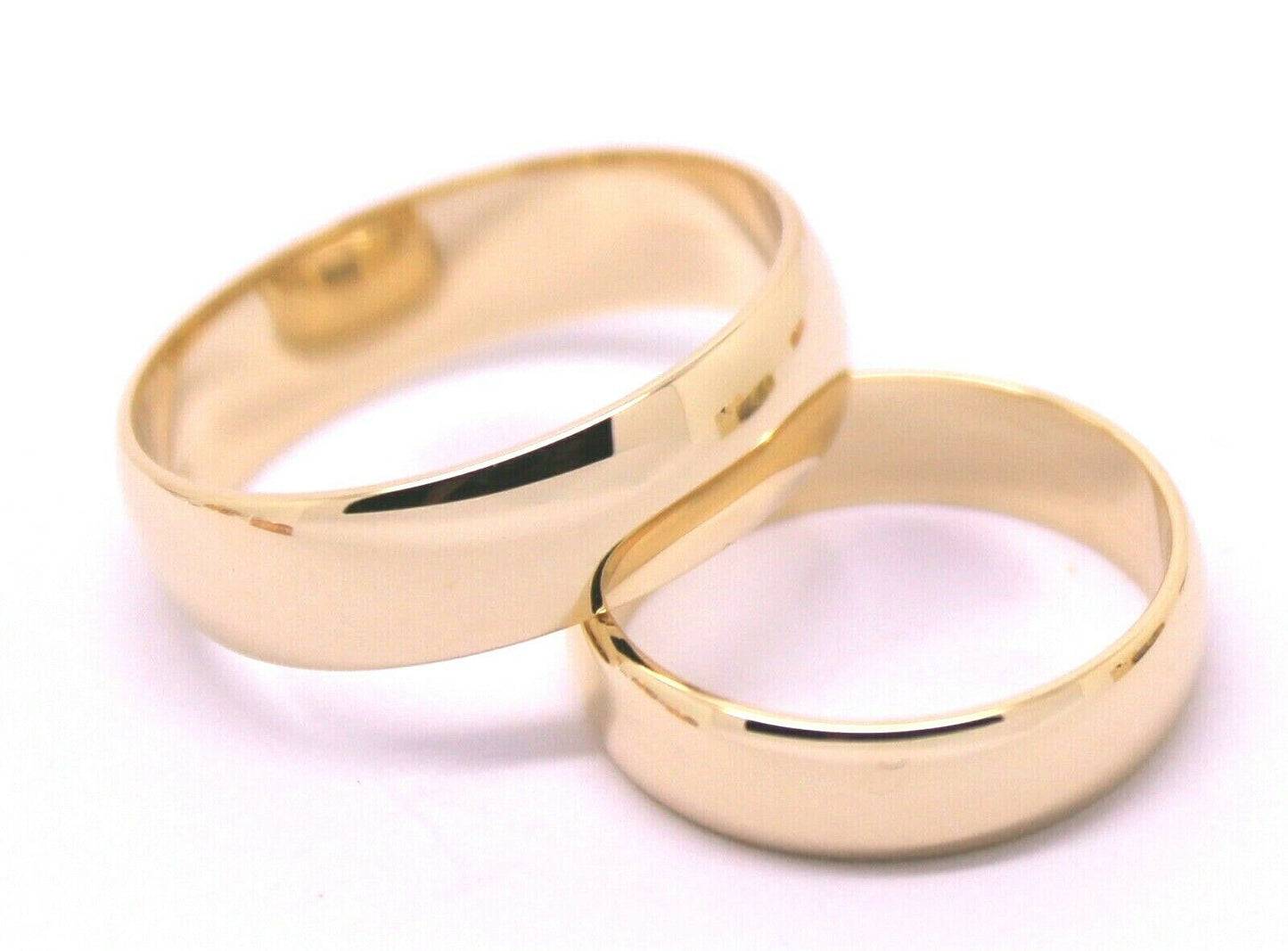 Genuine Custom Made His & Hers Solid 9ct 9K Rose Gold Wedding Bands Couple Rings