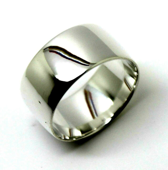Size P Genuine Sterling Silver 10mm Wide Dome Ring Comfort Fit