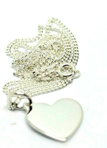 Sterling Silver Heart Shield Pendant Engraving available + Diamond Cut Chain