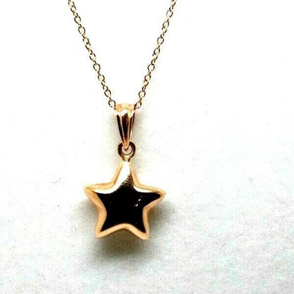 Genuine 9ct Rose Gold Thin Cable Chain Necklace 45cm + Star Pendant