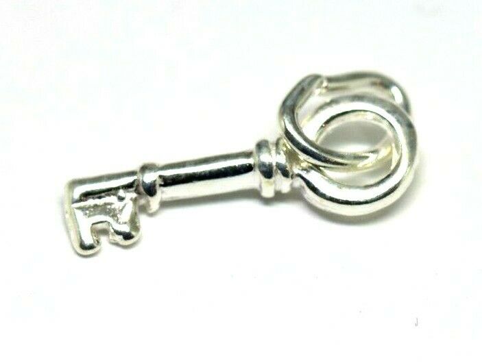 Genuine Sterling Silver 925 Small Key Pendant Or Charm